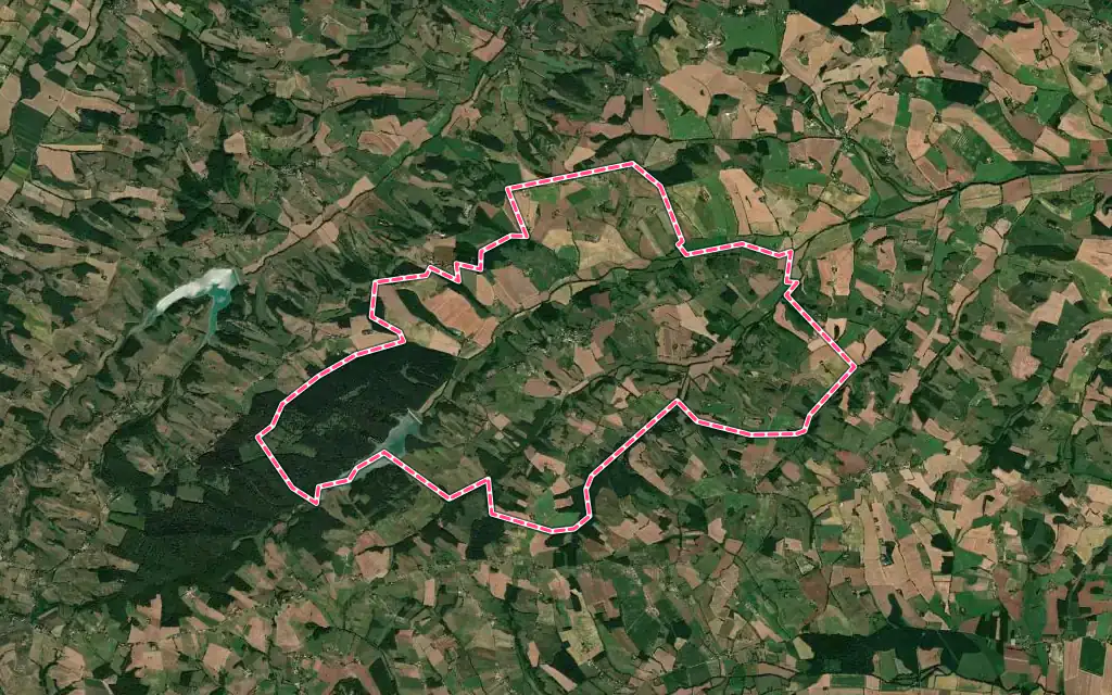 Vue satellite de Fabas avec ses contours administratifs
