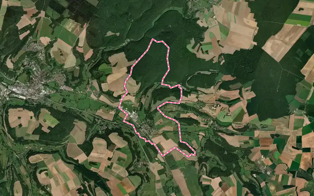Vue satellite de Fain-lès-Montbard avec ses contours administratifs