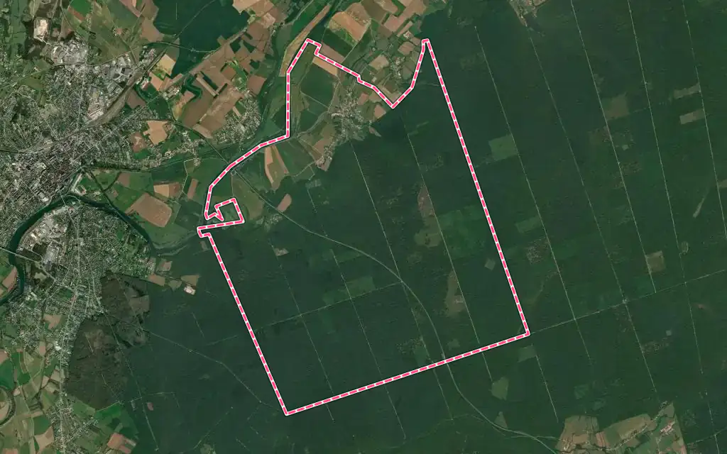 Vue satellite de Falletans avec ses contours administratifs