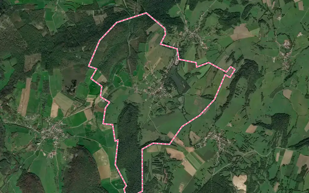 Vue satellite de Fallon avec ses contours administratifs