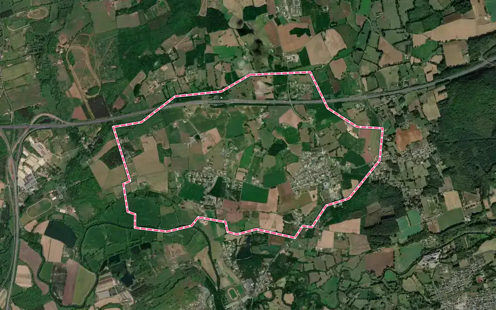 Vue satellite de Fatines avec ses contours administratifs