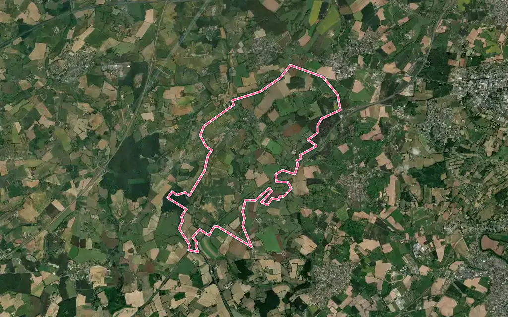 Vue satellite de Fay avec ses contours administratifs