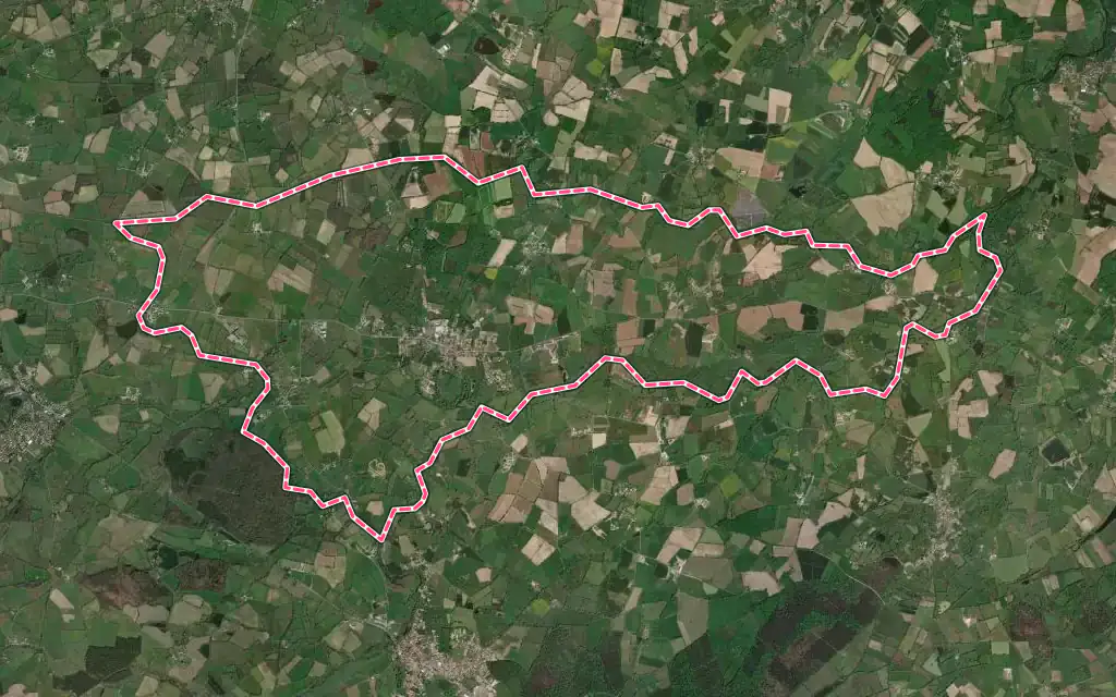 Vue satellite de Faye-l'Abbesse avec ses contours administratifs