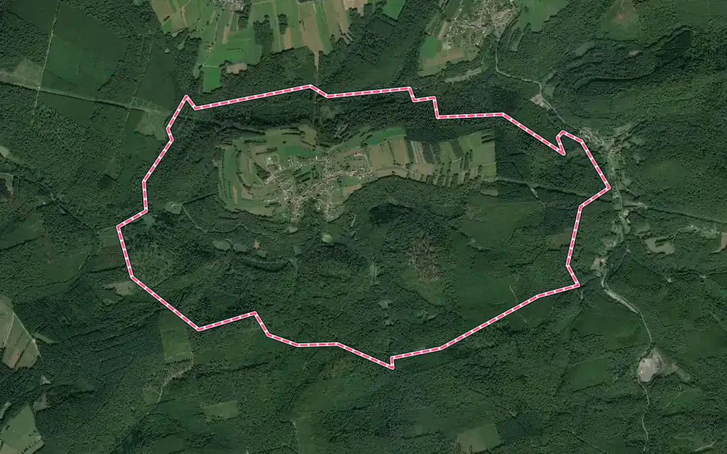 Vue satellite de Faymont avec ses contours administratifs
