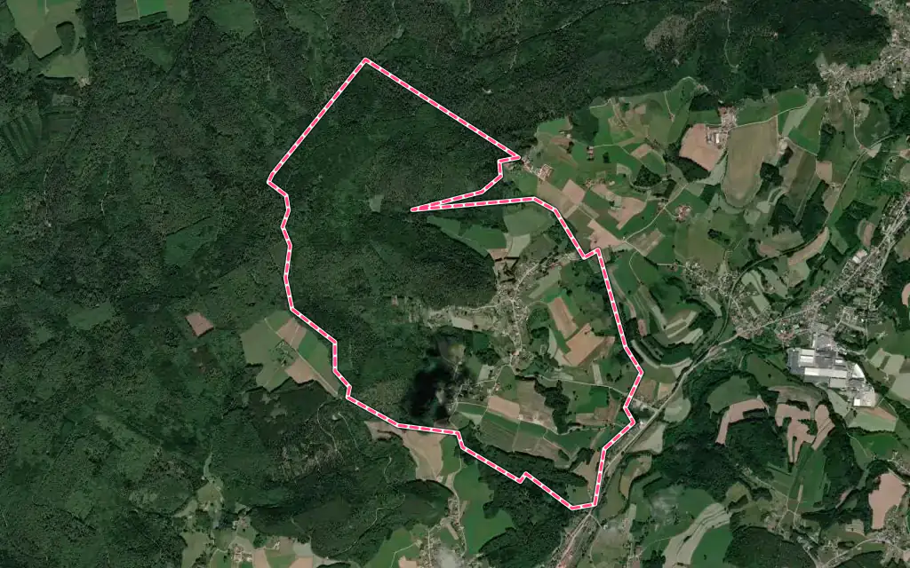 Vue satellite de Fays avec ses contours administratifs