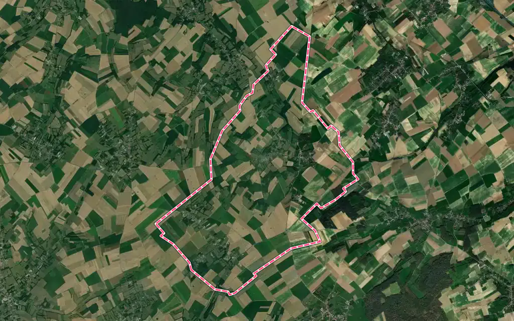 Vue satellite de Febvin-Palfart avec ses contours administratifs