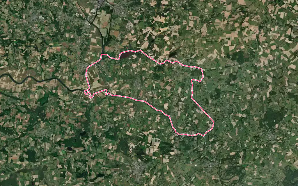 Vue satellite de Fégréac avec ses contours administratifs