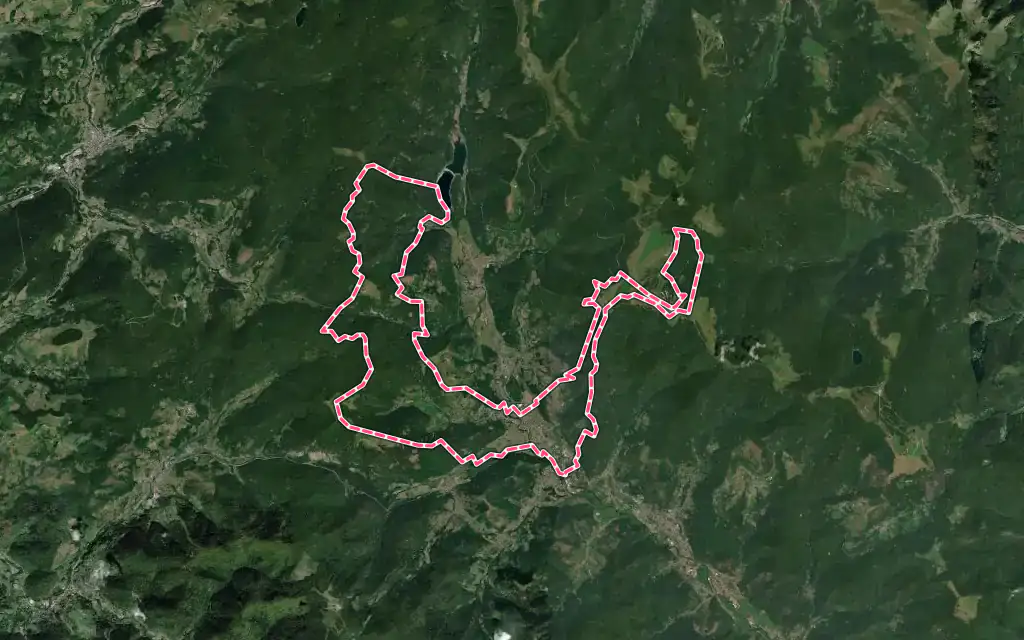 Vue satellite de Fellering avec ses contours administratifs