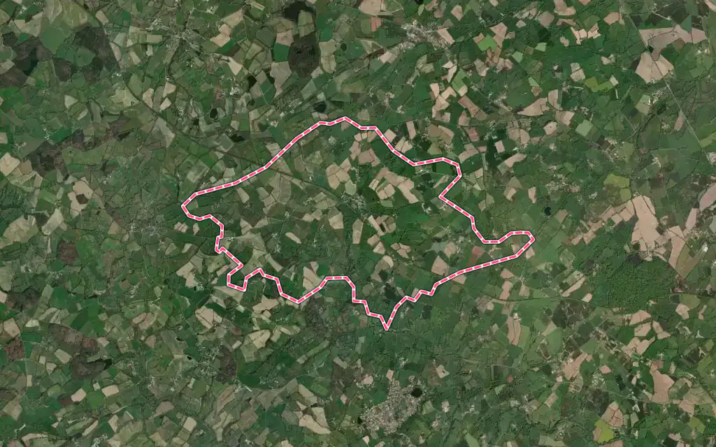 Vue satellite de Fénery avec ses contours administratifs