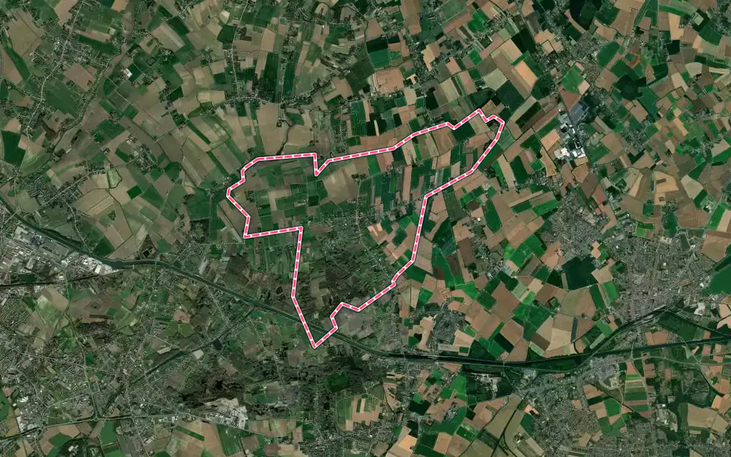 Vue satellite de Festubert avec ses contours administratifs