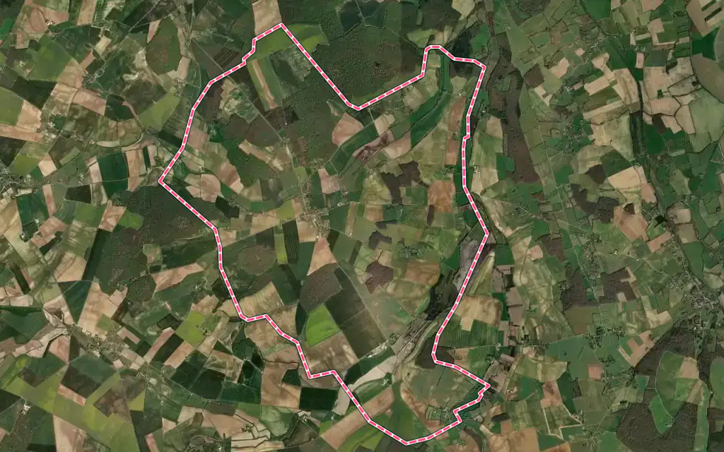 Vue satellite de Feux avec ses contours administratifs