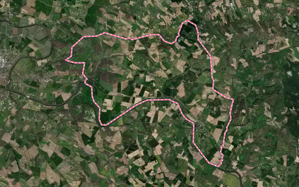 Vue satellite de Fiac avec ses contours administratifs