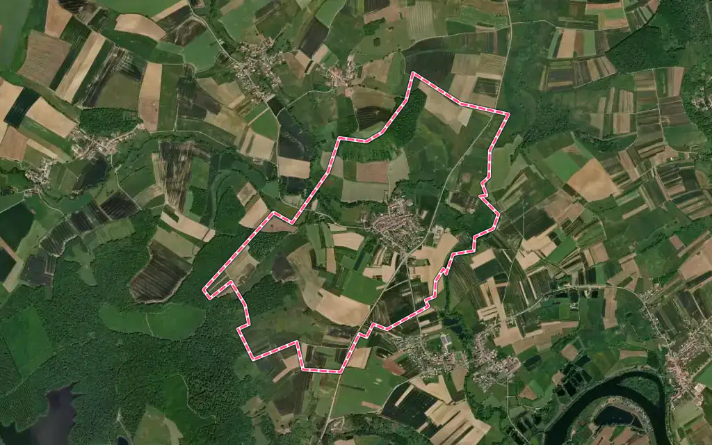 Vue satellite de Fixem avec ses contours administratifs