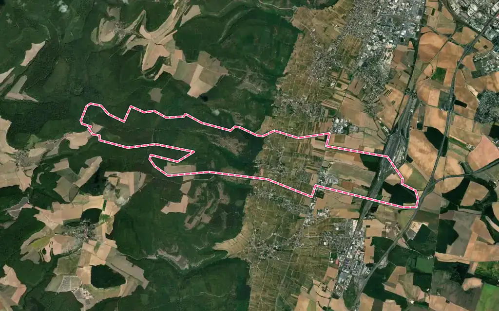 Vue satellite de Fixin avec ses contours administratifs