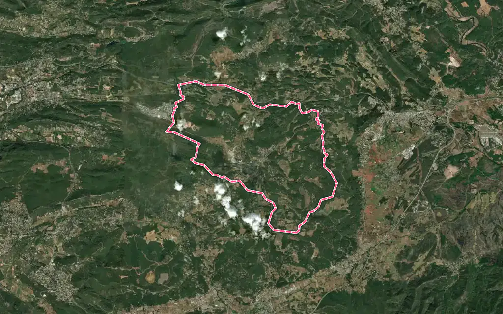 Vue satellite de Flassans-sur-Issole avec ses contours administratifs