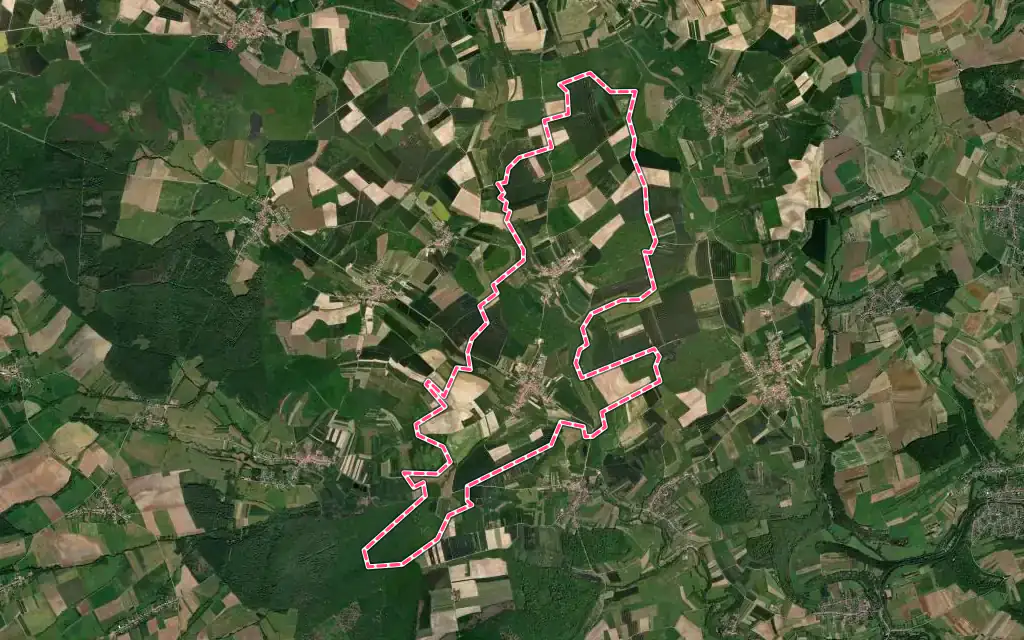 Vue satellite de Flastroff avec ses contours administratifs