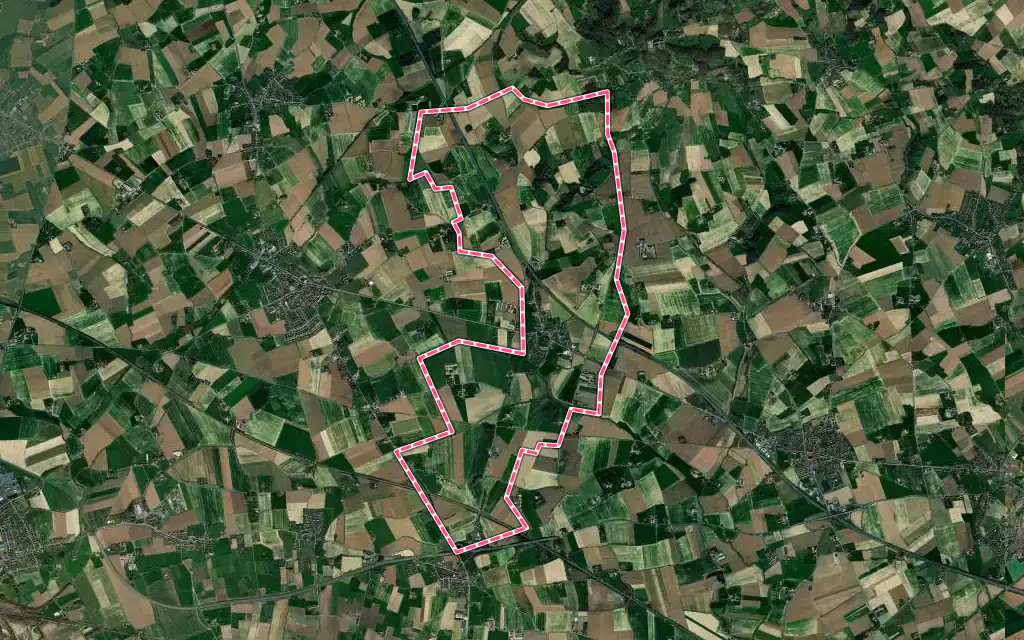 Vue satellite de Flêtre avec ses contours administratifs