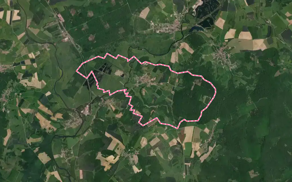 Vue satellite de Fleurey-lès-Faverney avec ses contours administratifs