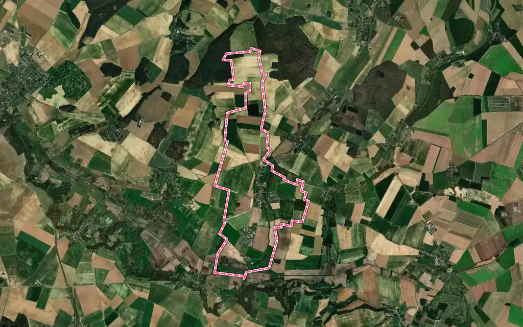 Vue satellite de Fleury avec ses contours administratifs