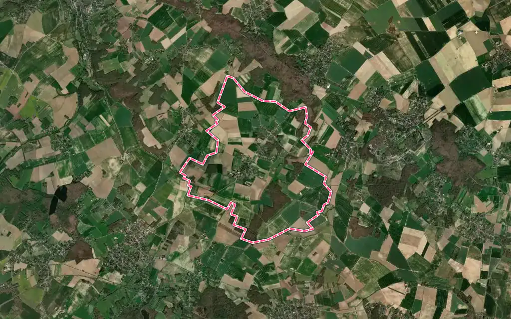 Vue satellite de Flexanville avec ses contours administratifs