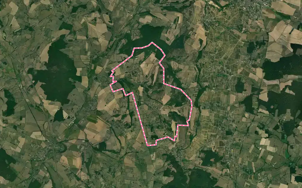 Vue satellite de Fley avec ses contours administratifs