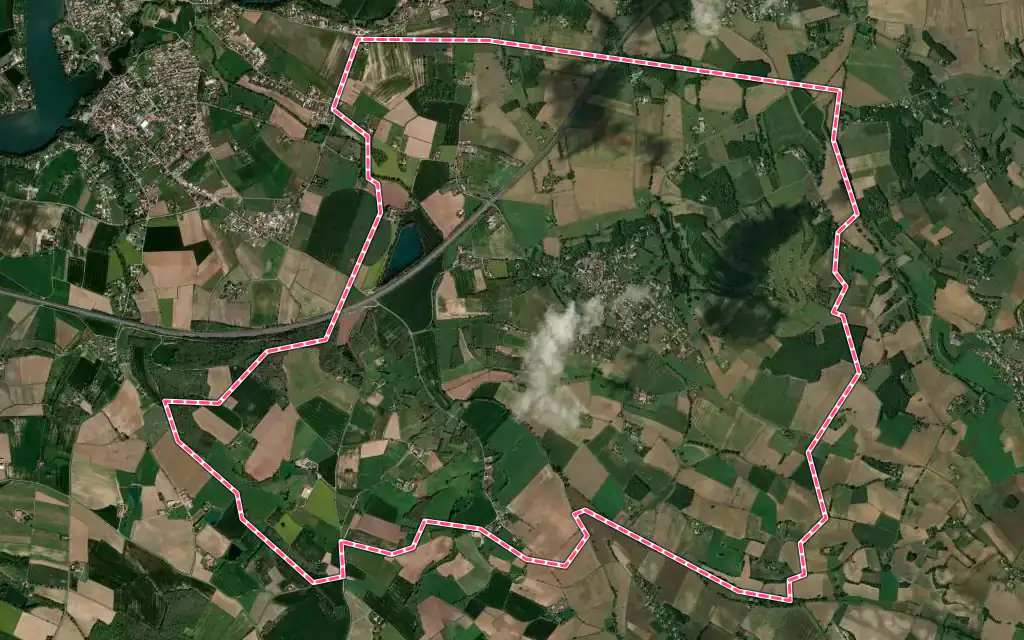 Vue satellite de Florentin avec ses contours administratifs
