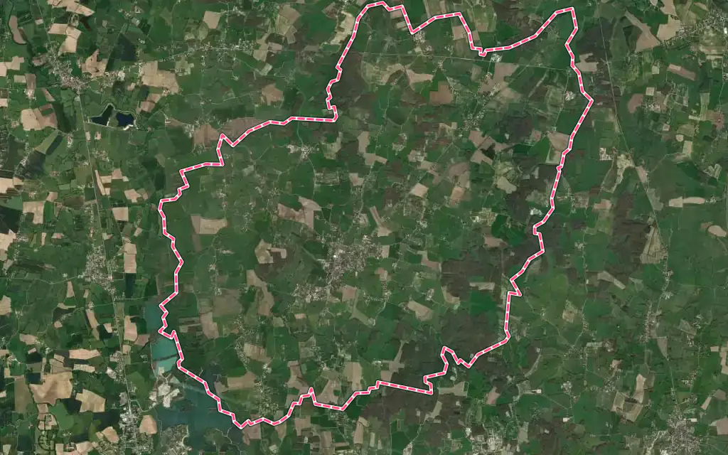 Vue satellite de Foissiat avec ses contours administratifs