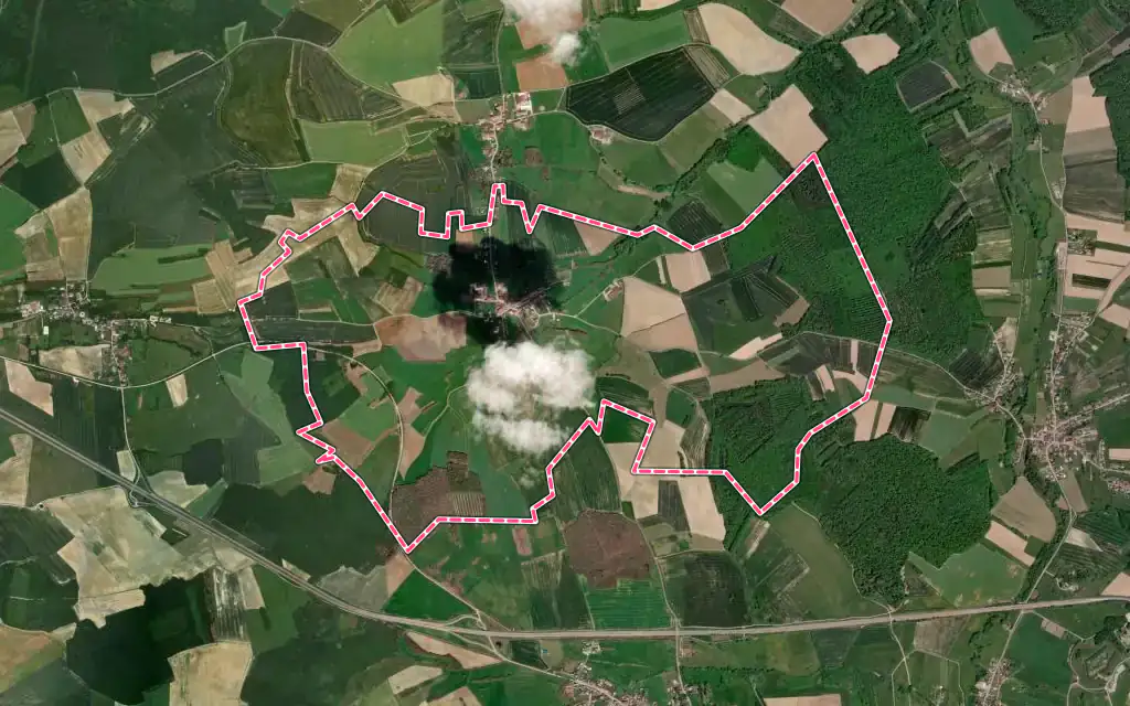 Vue satellite de Fomerey avec ses contours administratifs