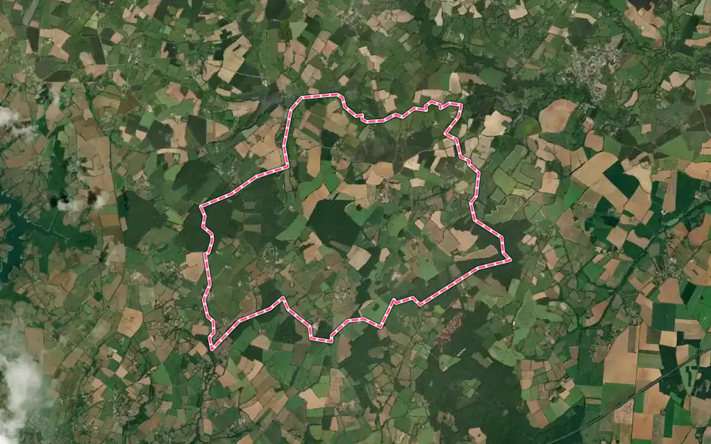 Vue satellite de Fomperron avec ses contours administratifs