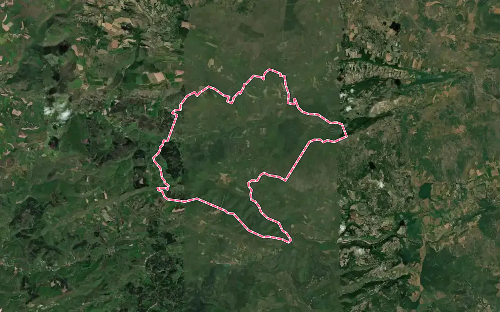 Vue satellite de Fondamente avec ses contours administratifs