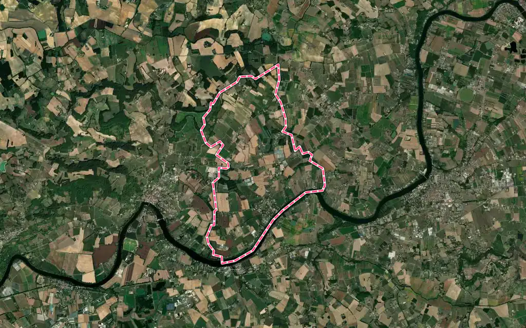 Vue satellite de Fongrave avec ses contours administratifs