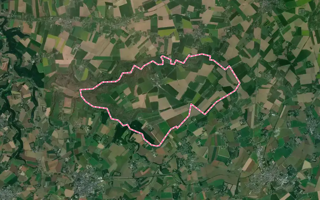 Vue satellite de Fongueusemare avec ses contours administratifs