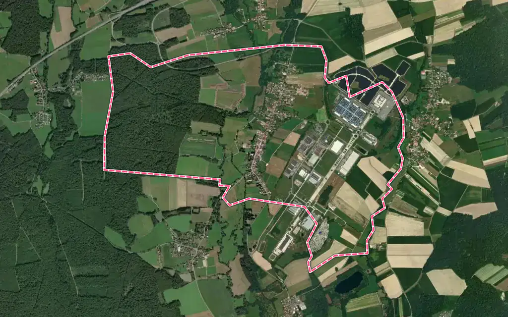 Vue satellite de Fontaine avec ses contours administratifs