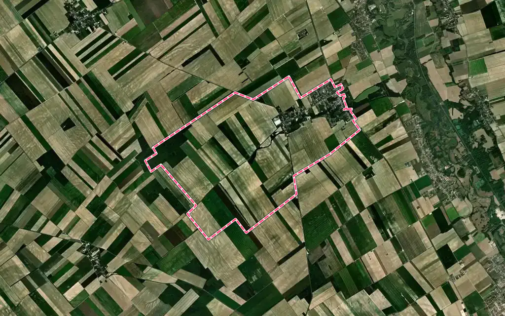 Vue satellite de Fontaine-les-Grès avec ses contours administratifs