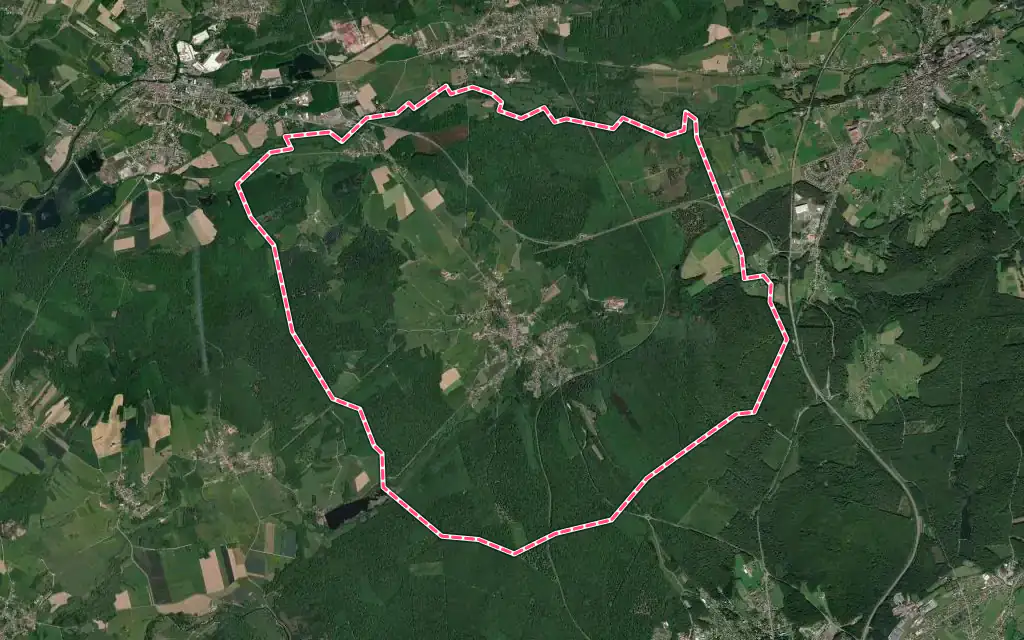 Vue satellite de Fontaine-lès-Luxeuil avec ses contours administratifs