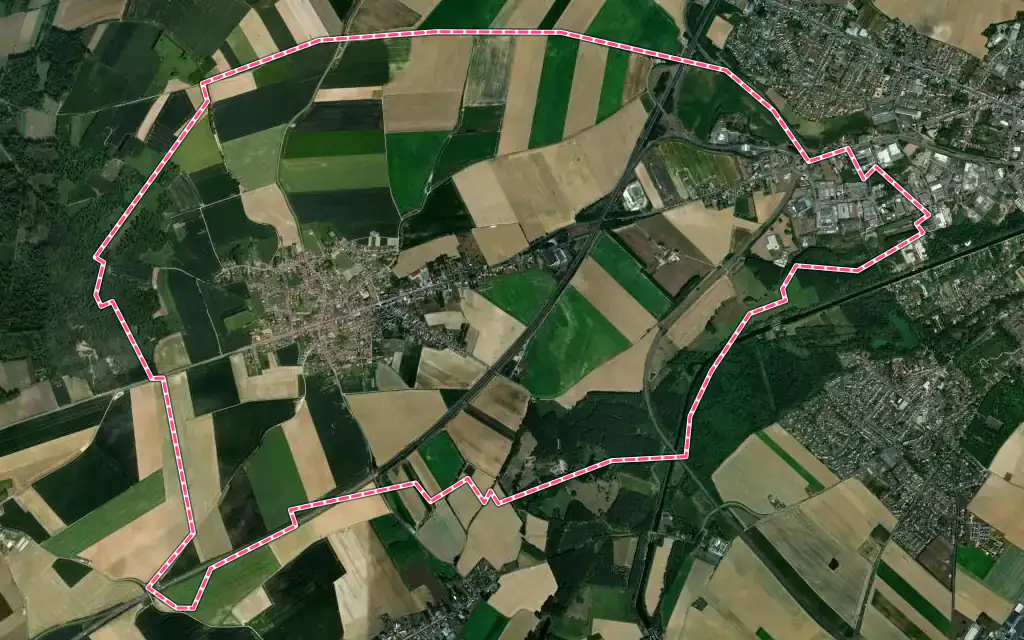 Vue satellite de Fontaine-Notre-Dame avec ses contours administratifs