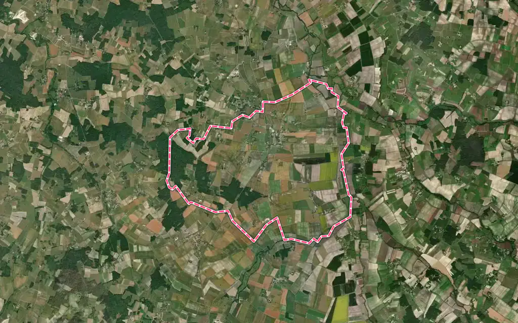 Vue satellite de Fontaines-d'Ozillac avec ses contours administratifs