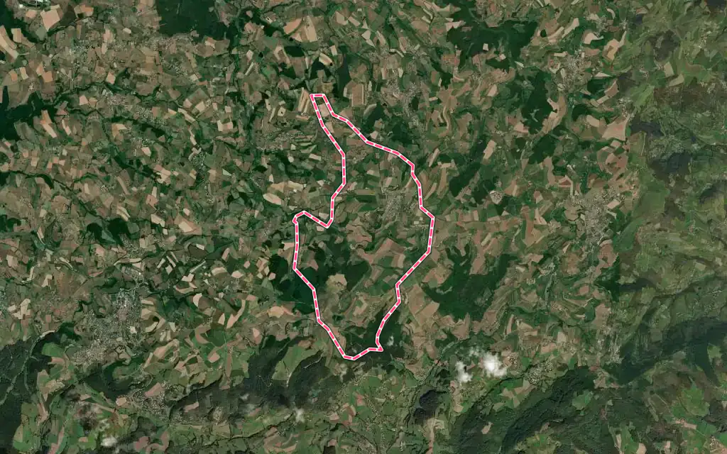 Vue satellite de Fontanès avec ses contours administratifs