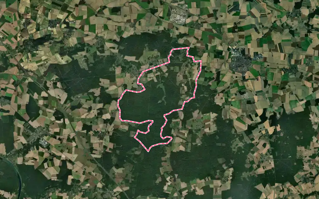 Vue satellite de Fontenailles avec ses contours administratifs