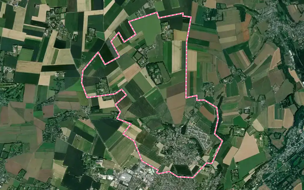 Vue satellite de Fontenay avec ses contours administratifs