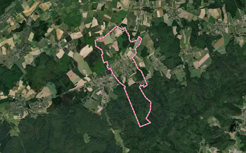 Vue satellite de Fontenay avec ses contours administratifs