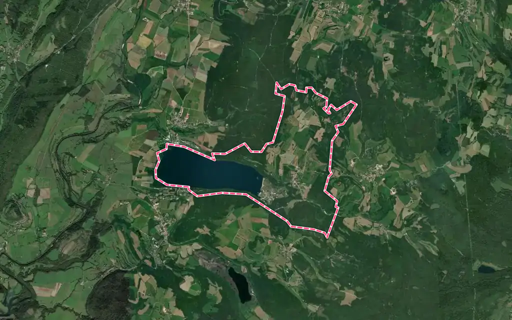 Vue satellite de Fontenu avec ses contours administratifs
