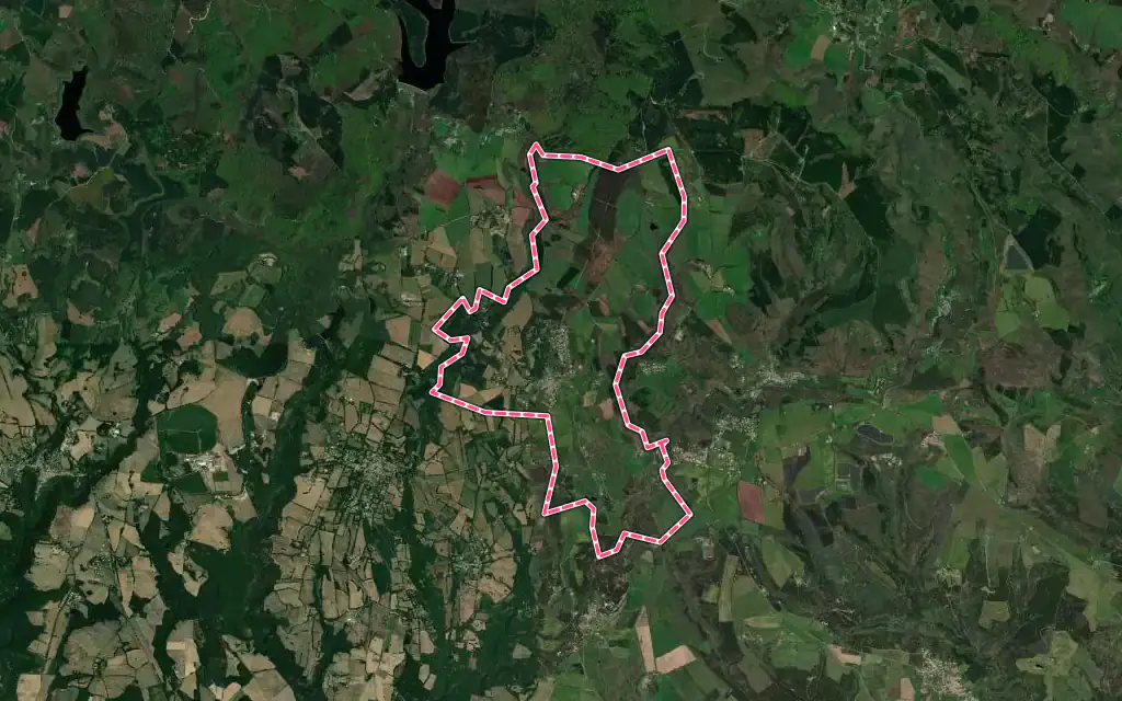 Vue satellite de Fontiers-Cabardès avec ses contours administratifs