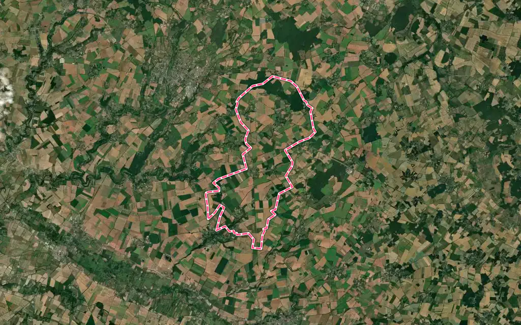 Vue satellite de Fontivillié avec ses contours administratifs