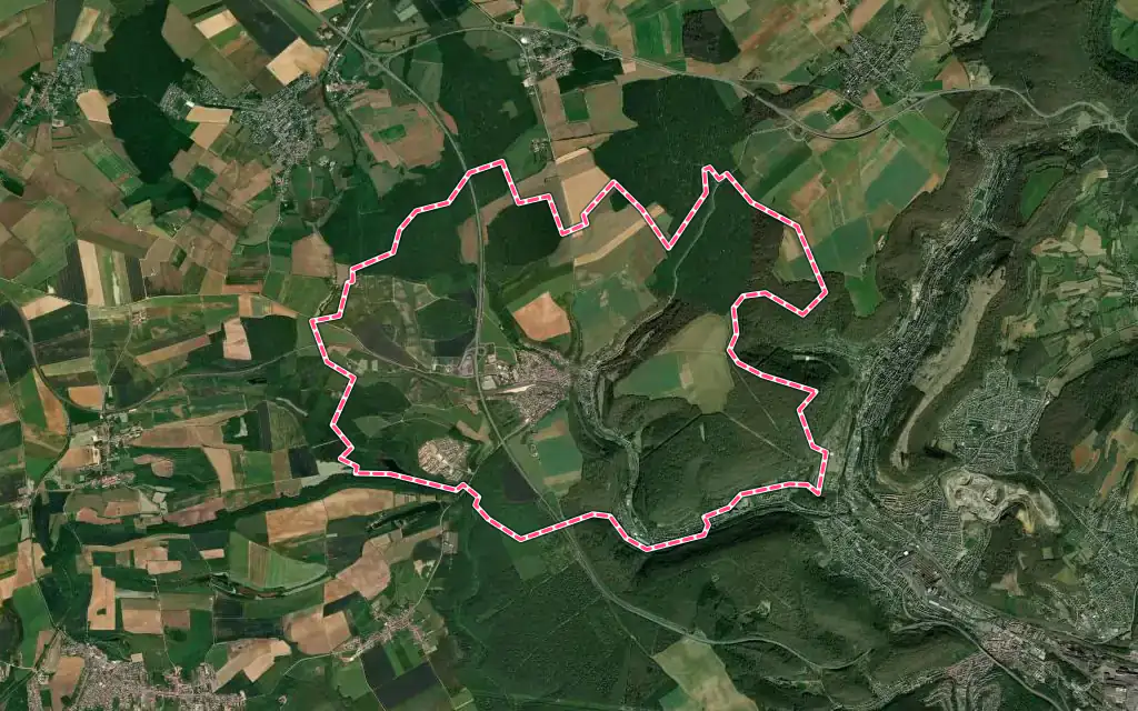Vue satellite de Fontoy avec ses contours administratifs