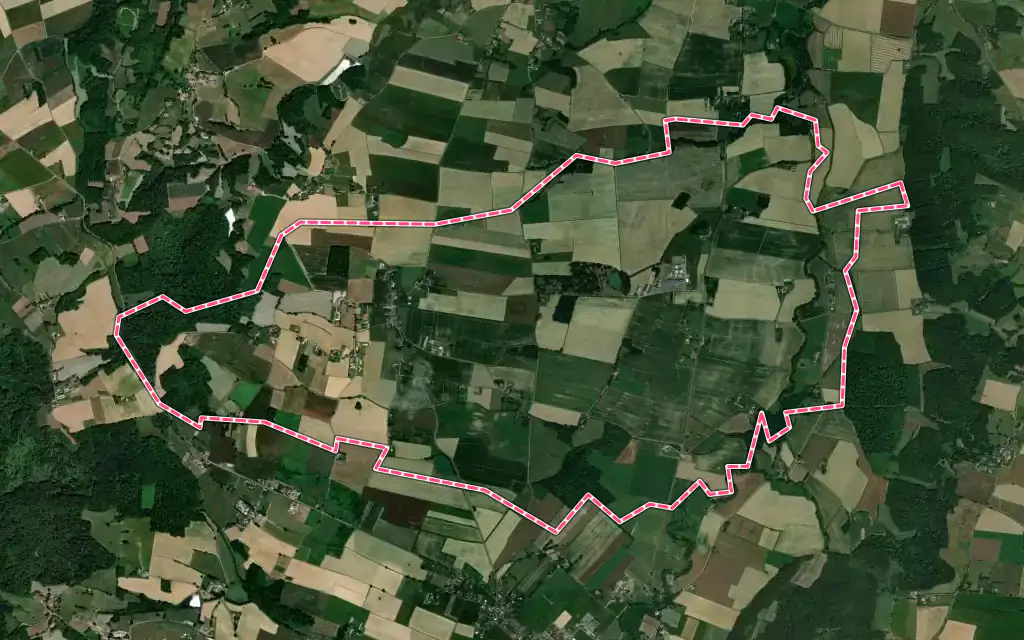 Vue satellite de Fontrailles avec ses contours administratifs