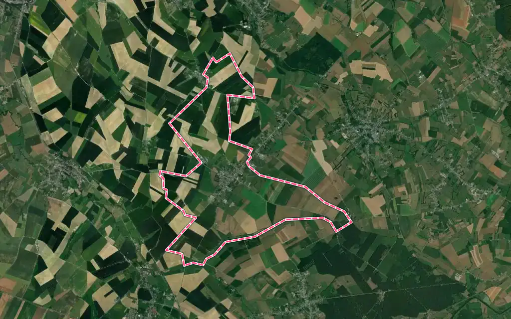 Vue satellite de Forest-en-Cambrésis avec ses contours administratifs