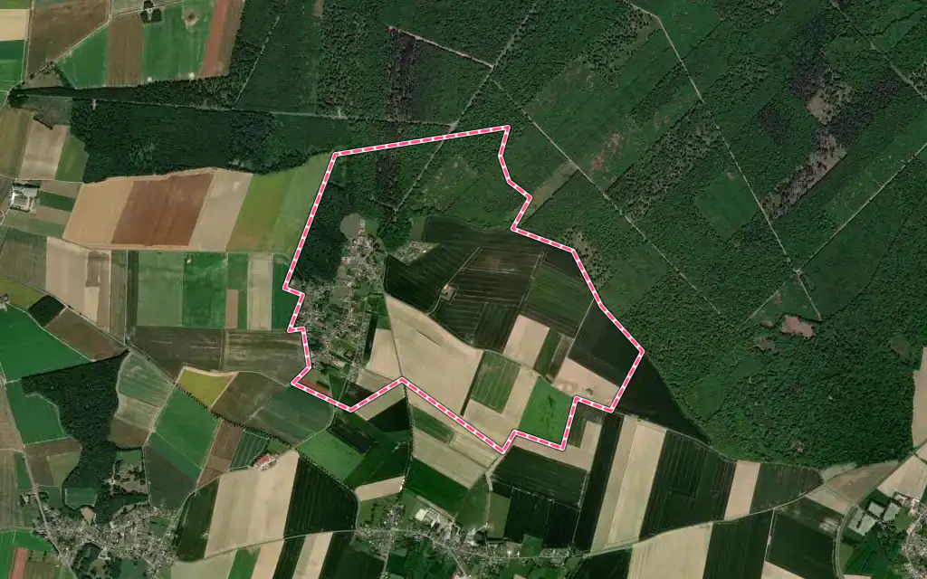 Vue satellite de Forest-l'Abbaye avec ses contours administratifs