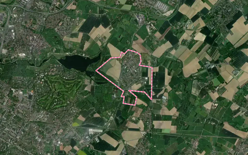 Vue satellite de Forest-sur-Marque avec ses contours administratifs