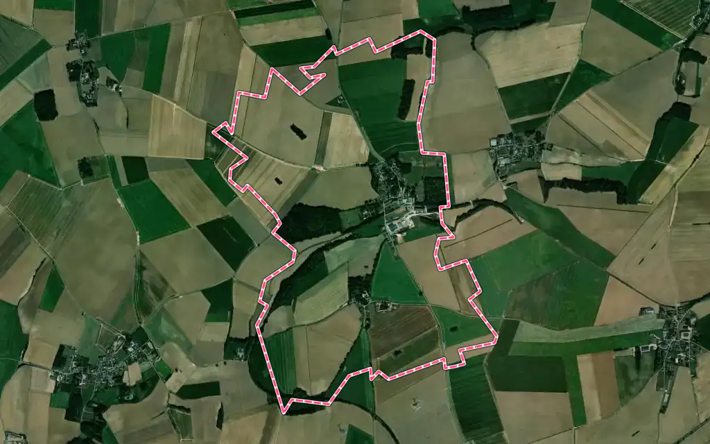 Vue satellite de Foreste avec ses contours administratifs